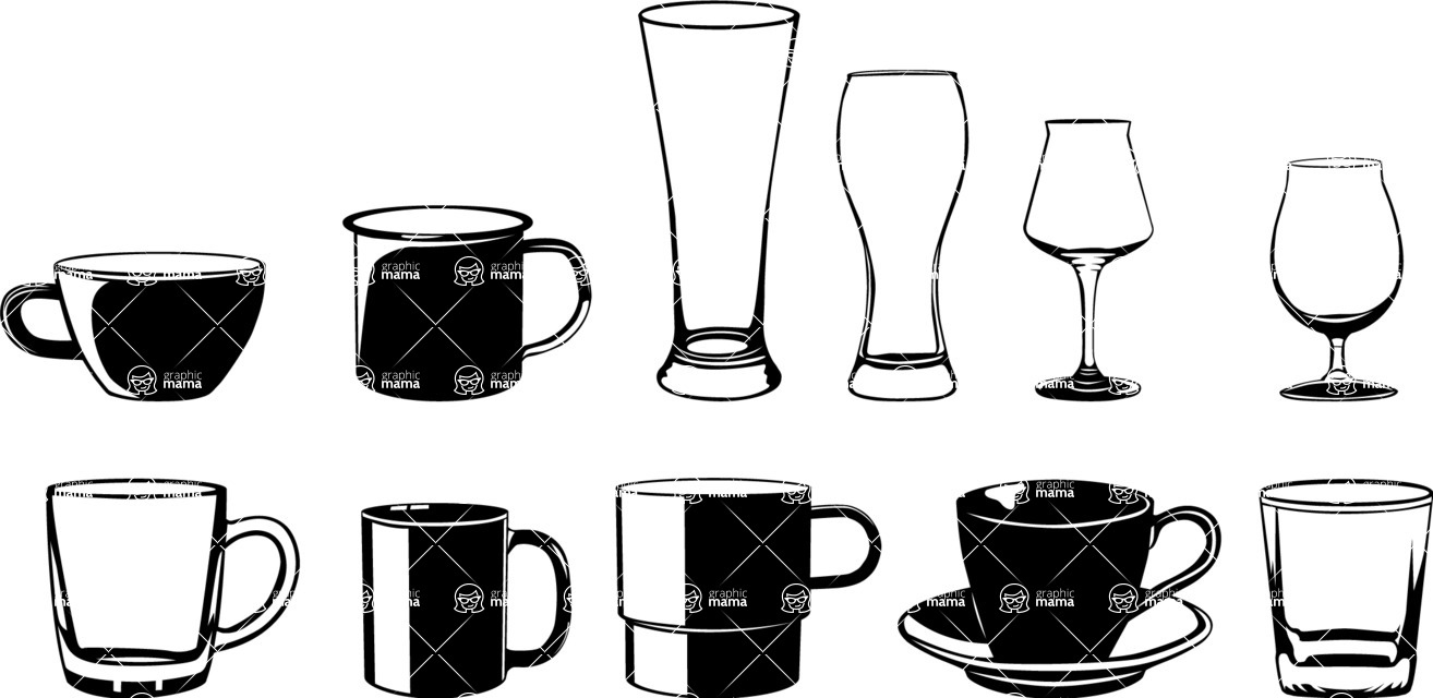 Vector silhouettes - Vector Glasses Silhouettes Set